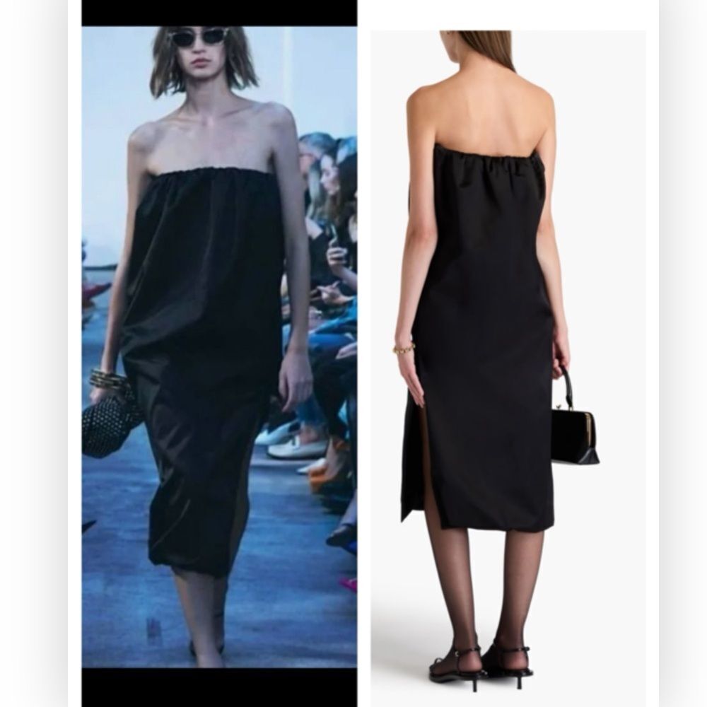 Khaite Women's Black Yara Cotton Viscose Strapless Midi Dress $2800